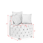 Modern Upholstered Swivel Chair with Button Tufted Design and Movable Wheels - Multiple Colors
