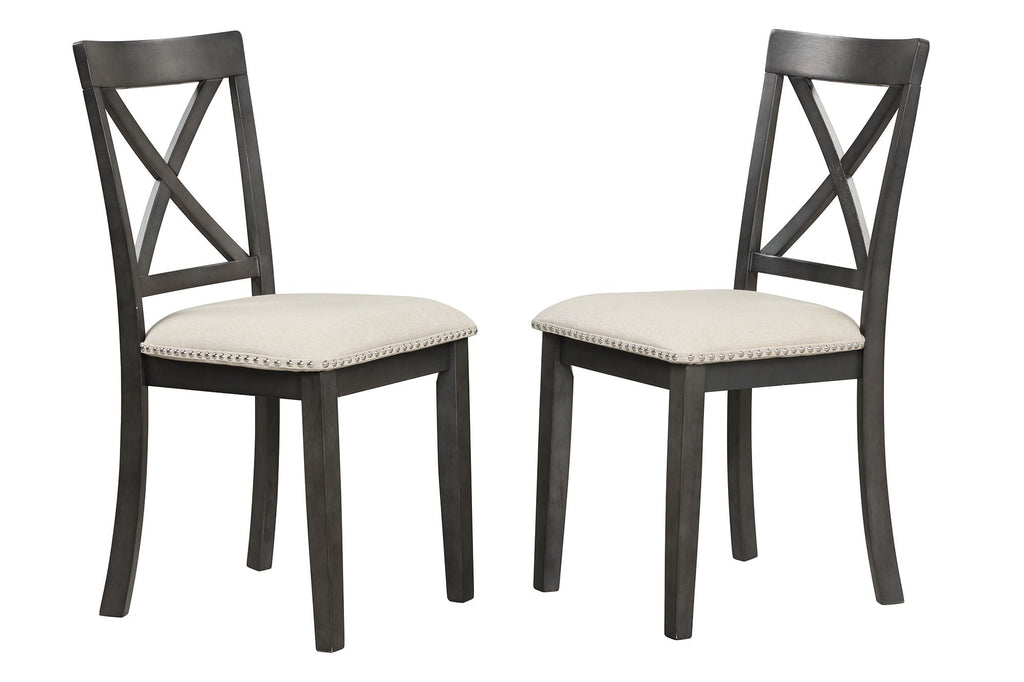 5-Piece Solid Wood Dining Set — White or Dark Gray
