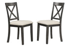 5-Piece Solid Wood Dining Set — White or Dark Gray