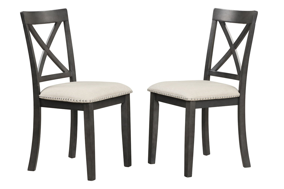 5-Piece Solid Wood Dining Set — White or Dark Gray