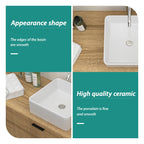 Modern Ceramic Vessel Bathroom Sink with Stain Resistance - White
