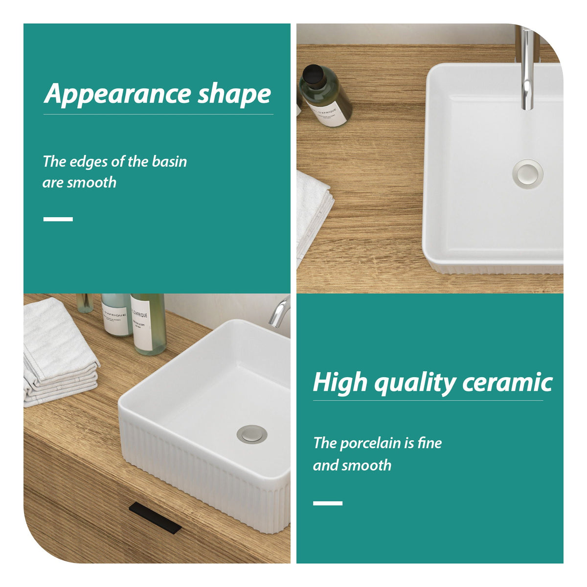 Modern Ceramic Vessel Bathroom Sink with Stain Resistance - White