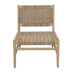 Acacia Wood Patio Club Chair with Wicker - Light Brown or Light Grey