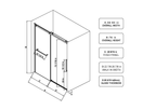 Frameless Sliding Shower Door with 8mm Tempered Glass - Matte