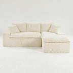 Convertible Modular Sectional Sofa with Twin Seat and Chaise - Multiple Colors
