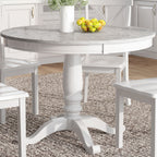 5-Piece Solid Wood Dining Set — White or Dark Gray