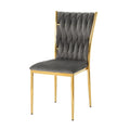 Modern Dining Chair Set with Plated Metal Legs - Multiple Colors