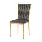 Modern Dining Chair Set with Plated Metal Legs - Multiple Colors