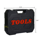 Socket and Ratchet Tool Set with Locking Toolbox - Black