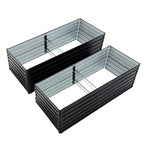 Metal Raised Garden Bed Kit with Galvanized Steel Construction - Black
