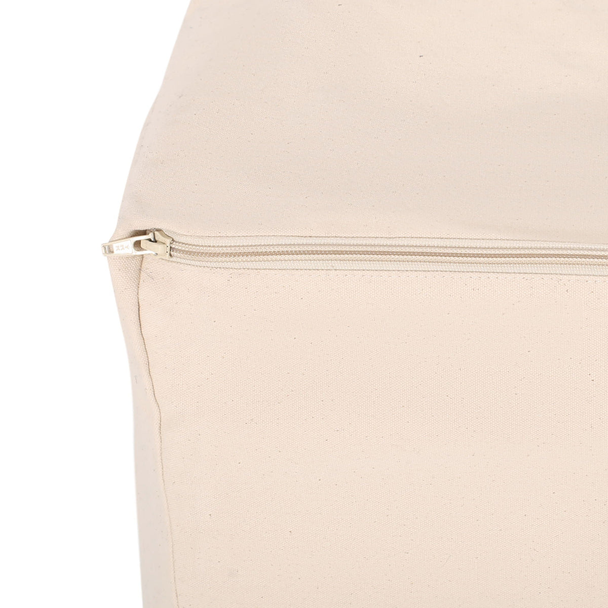 Rectangular Pouf Ottoman Floor Cushion with Polystyrene Fill - Natural / Black
