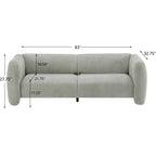 Boucle 3-Seater Sofa with Wave Design - 83"