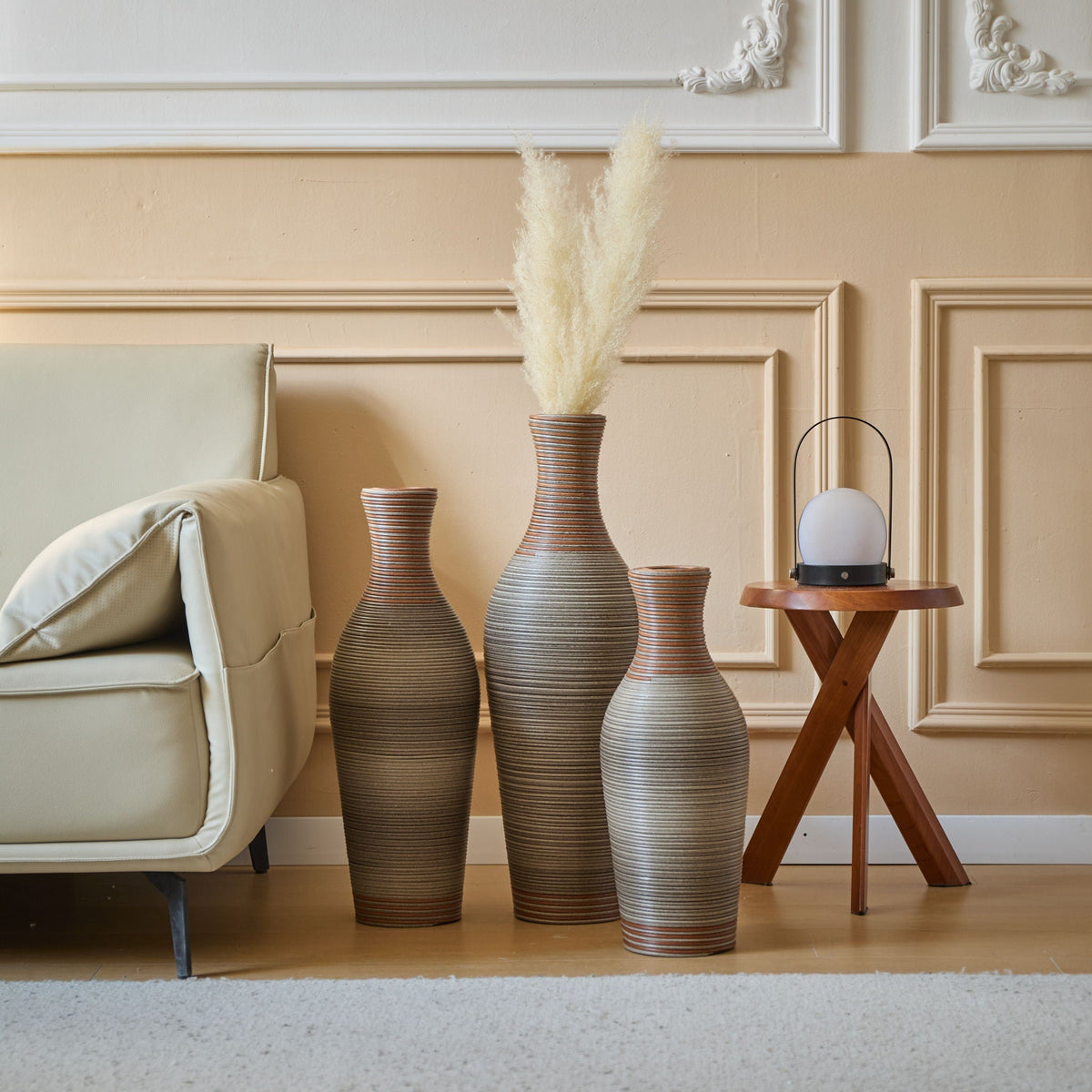 Classic And Neat Floor Vase with High Independent Stand - Multiple Colors