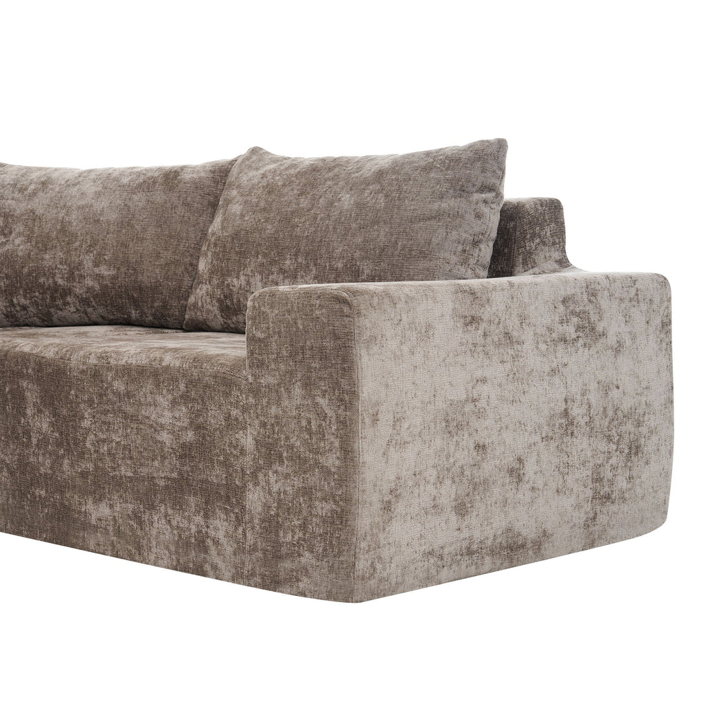 Modular Cloud Sectional Sofa Set with Deep Seating - Choose Beige, Dark Gray, or Dark Brown
