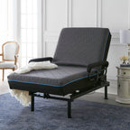 Adjustable Sleep To Stand Bed with Lift Assist and Memory Foam Mattress - Dark Gray