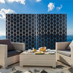 Freestanding Metal Privacy Screen with Durable Construction - Black