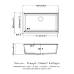 Granite Composite Workstation Undermount Kitchen Sink - Black or White