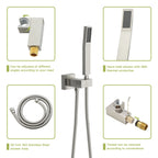 Dual Shower Head 16" Ceiling Mount Shower System with Pressure-Balanced Valve - Gray