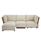 Velora 4-Piece L Shaped Boucle Sectional Sofa with Modular Design - Cream