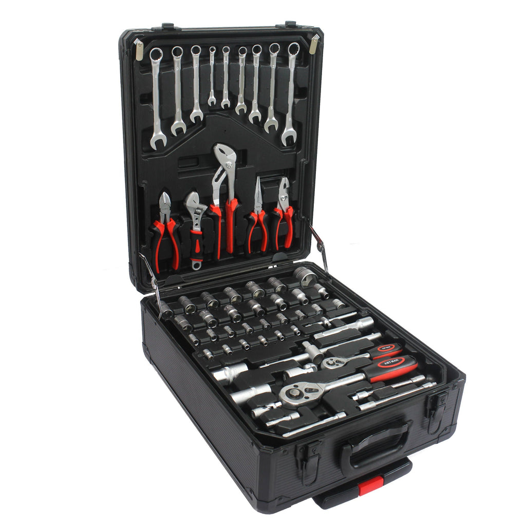899 Piece Home Repair Tool Set with Rolling Toolbox - Pearl Silver or Black