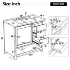 36" Bathroom Vanity with Ceramic Sink and Soft-Close Drawers - White