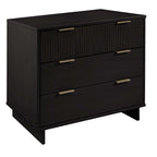 Solid Wood 3 Drawer Dresser with Ribbed Fronts - Multiple Colors
