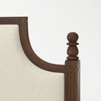 King Size Farmhouse Solid Wood Platform Bed Frame with 50.8" Tall Headboard - Walnut