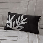 Grey 7 Piece Faux Suede Comforter Set with Pintuck Design - Full