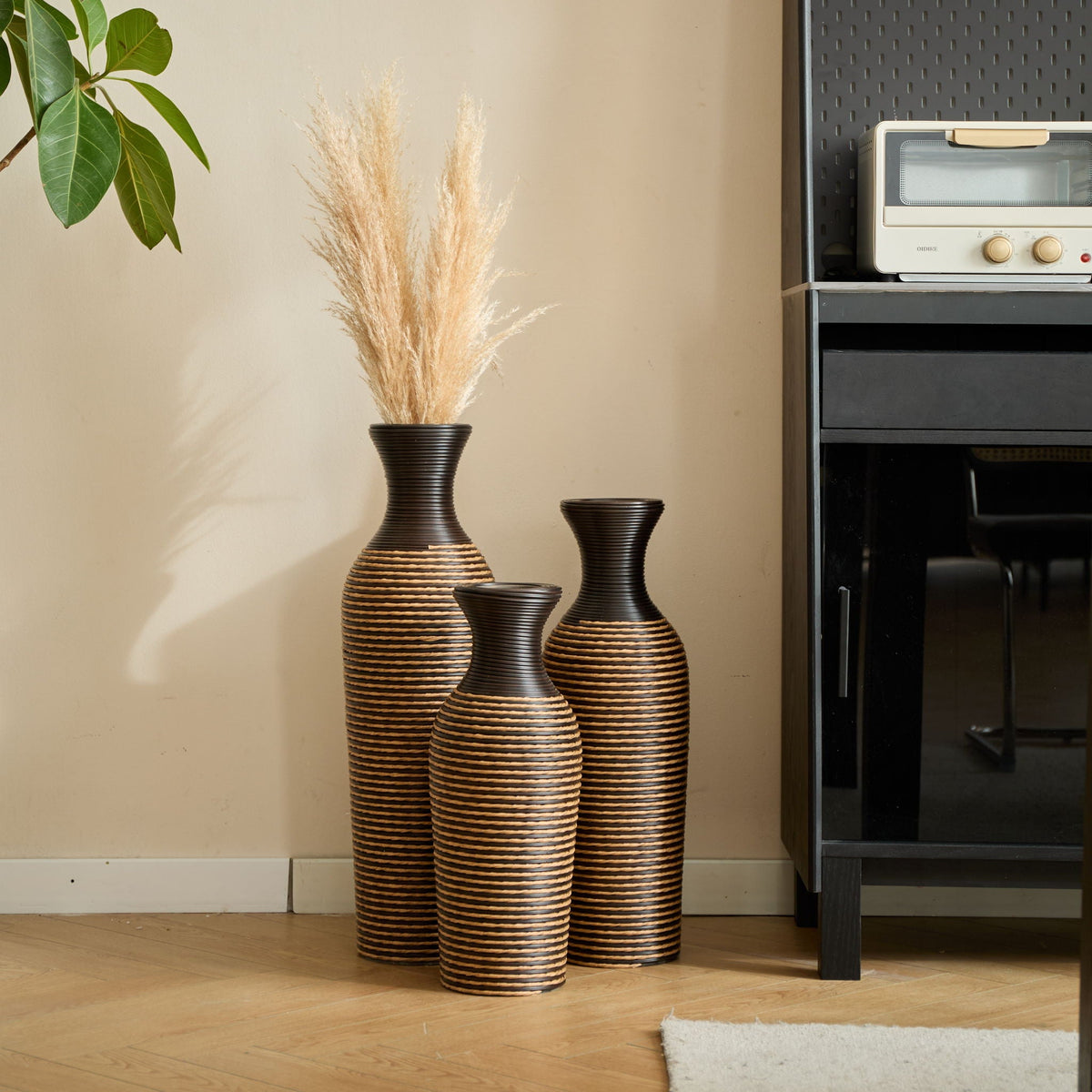 Classic And Neat Floor Vase with High Independent Stand - Multiple Colors