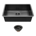 Black Undermount Kitchen Sink 16 Gauge Stainless Steel Single Bowl