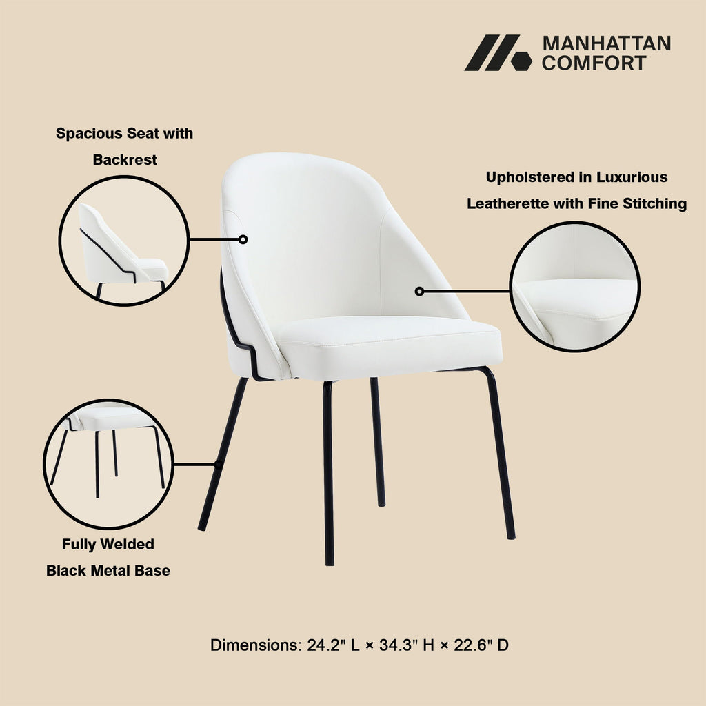 Modern Vegan Upholstered Dining Chair with High-Density Foam - Beige, Gray, or White