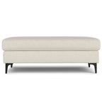 Versatile Mid Century Ottoman with Eco-Friendly Upholstery - Beige or Dark Gray