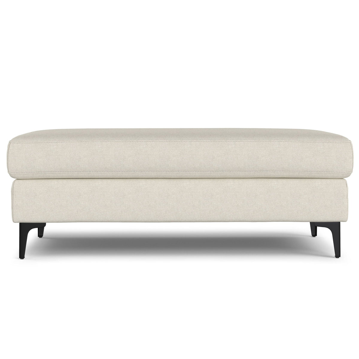 Versatile Mid Century Ottoman with Eco-Friendly Upholstery - Beige or Dark Gray
