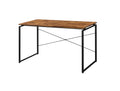 Industrial Style Desk & Bookshelf Set with Solid Wood Top - Silver