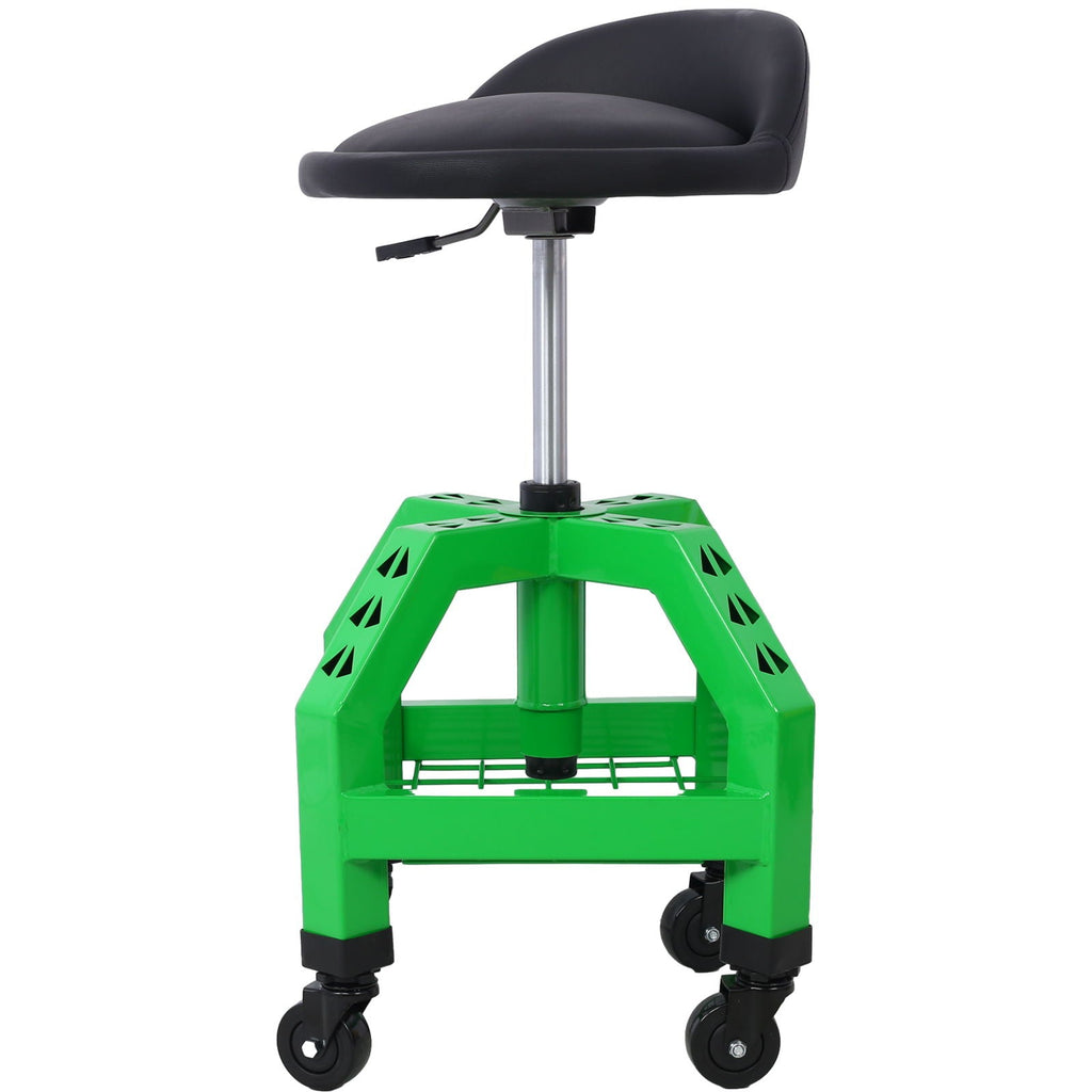 Pneumatic 360 Degree Swivel Creeper Stool with Adjustable Height - Red, Yellow, Green, Dark Gray