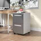 2-Drawer Mobile File Cabinet with Lock - White