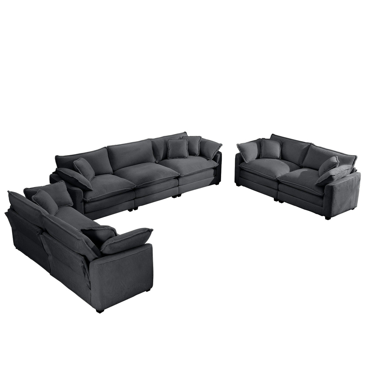 Oversized Deep-Seat Fabric Sofa & Chair Sets