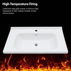 Modern Rectangular Vanity Top with Overflow – White
