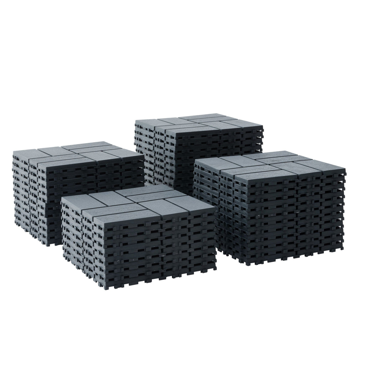 Interlocking Deck Tiles 44 Pack with Easy Installation - Dark Brown or Dark Gray