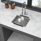 Modern Undermount Stainless Steel Kitchen Sink 16 Gauge, Deep Single Bowl - Gray
