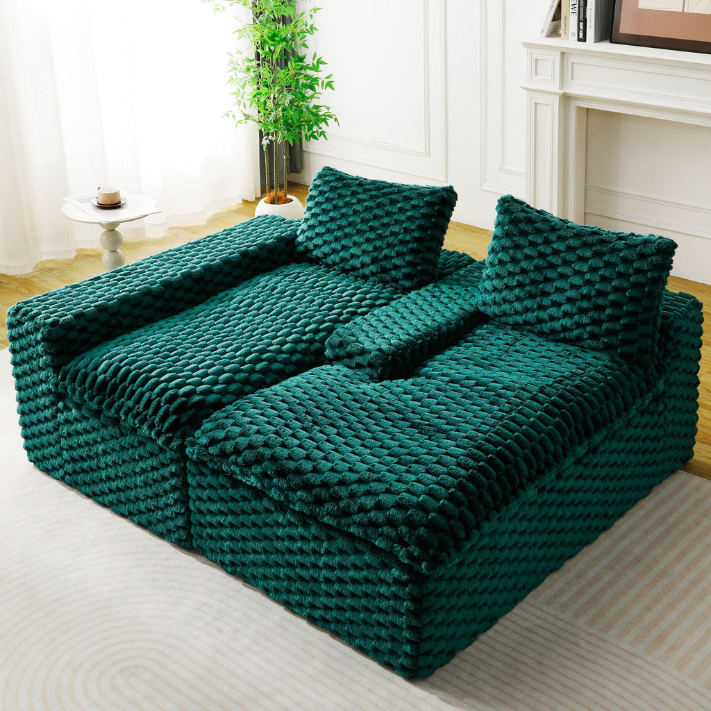 Convertible Modular Sectional Sofa with Twin Seat and Chaise - Multiple Colors