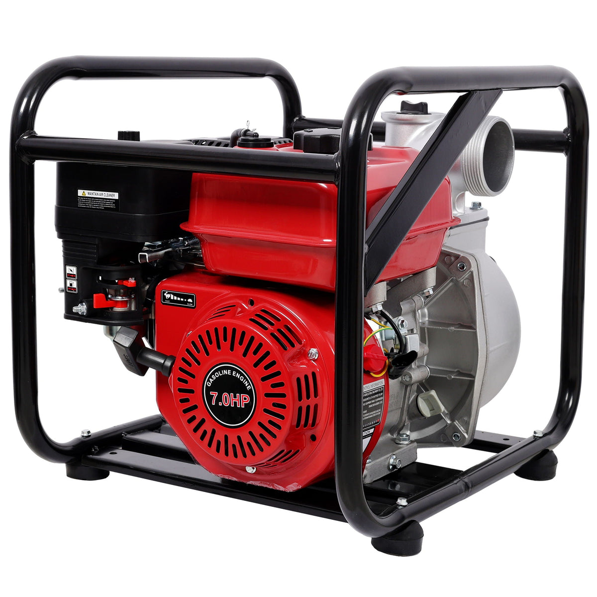 Gasoline Powered Water Pump with 3" Inlet & Outlet, 264GPM Flow - Black / Red