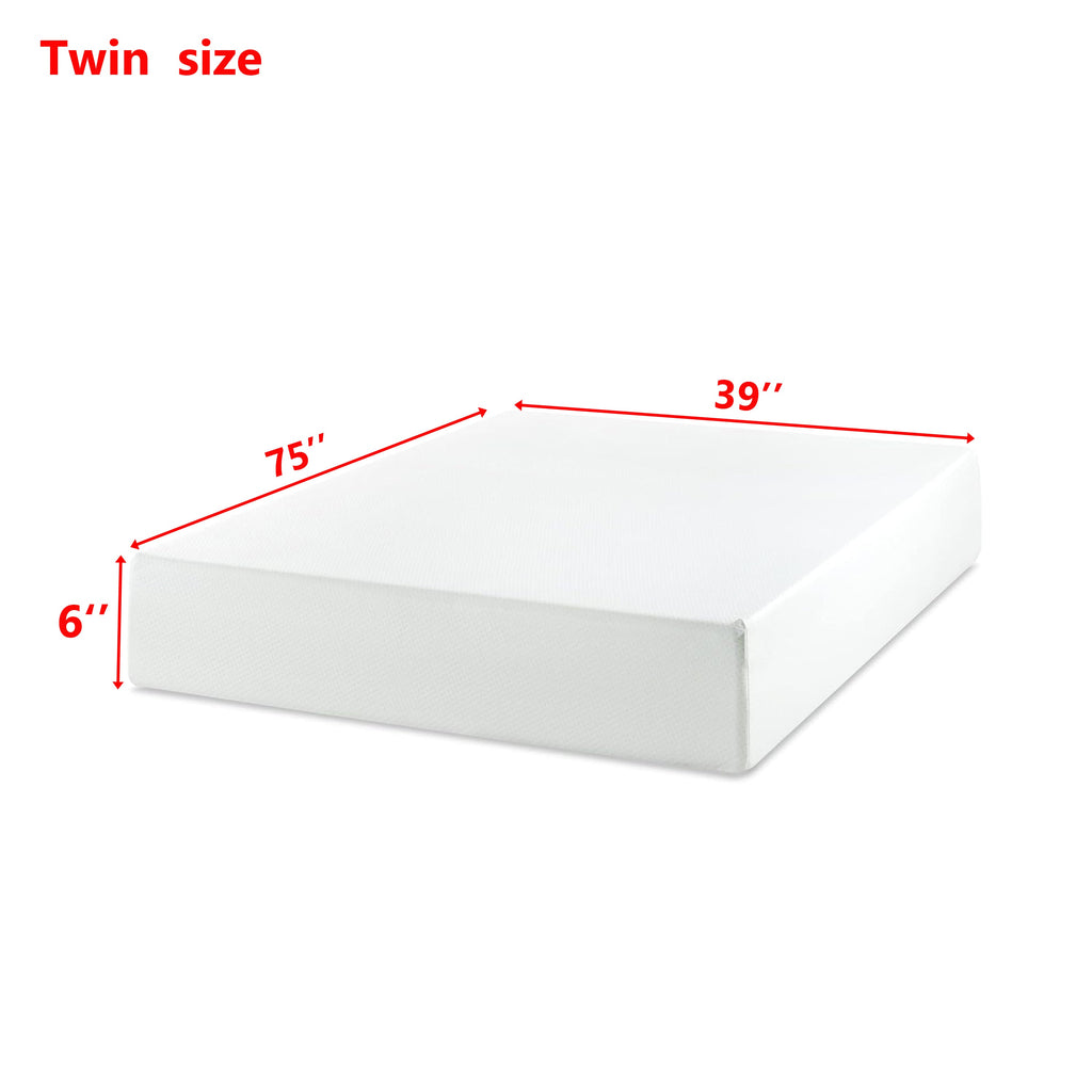 6" Twin Size Mattress with Memory Foam - Made in US