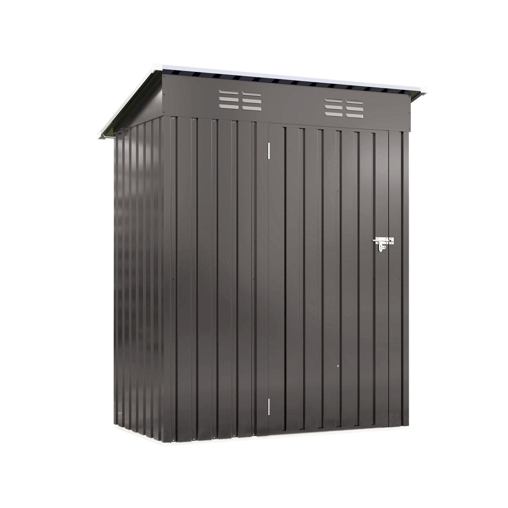 Durable Metal Outdoor Storage Shed with Lockable Door - Gray