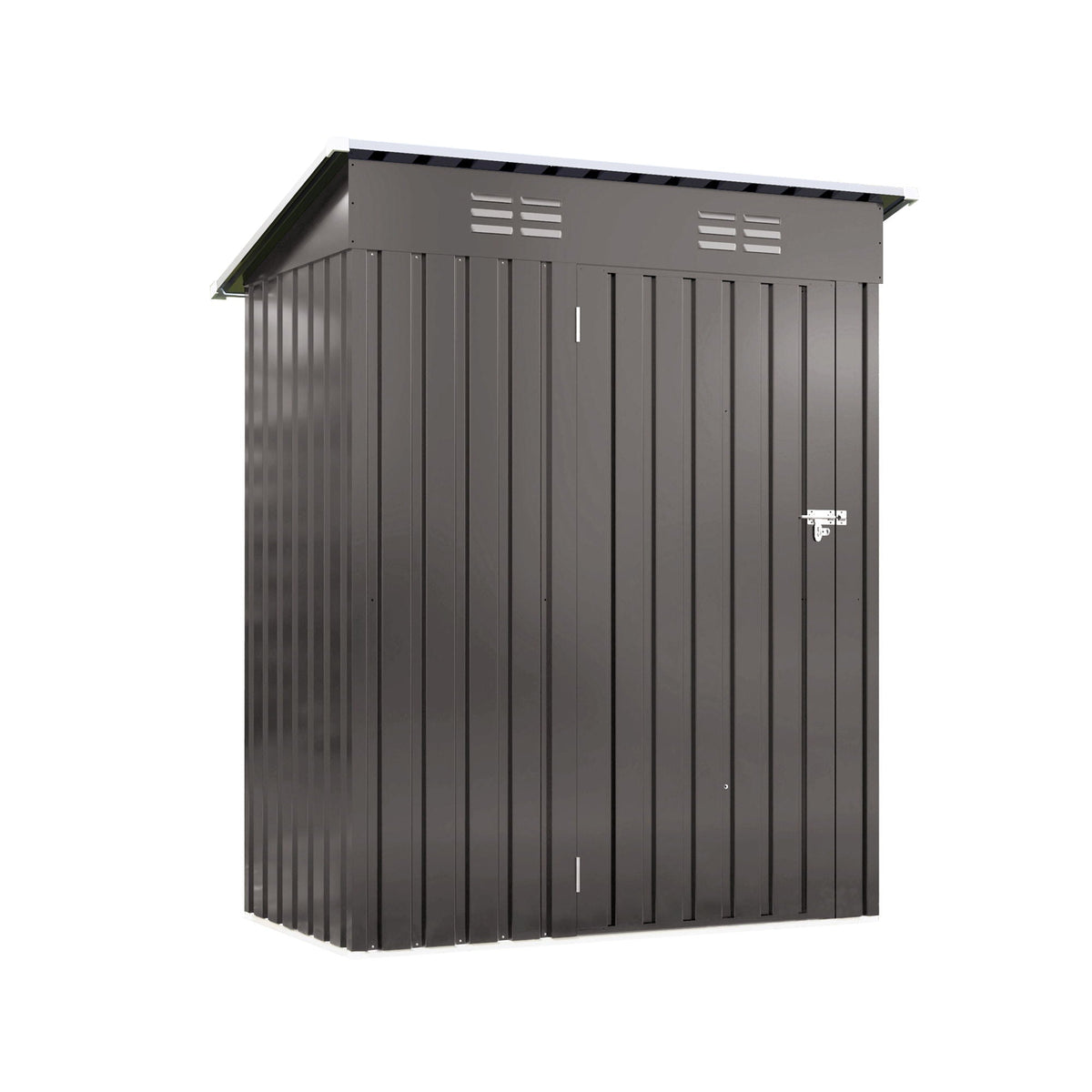 Durable Metal Outdoor Storage Shed with Lockable Door - Gray