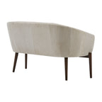 Corduroy Recessed Arm Loveseat with Channel Tufting - Beige & Walnut