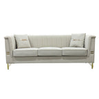 FX-P82B-BE Velvet 3-Seater Sofa