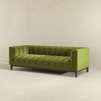 Mid Century Modern Sofa with Pet-Friendly Upholstery - White, Green, Orange