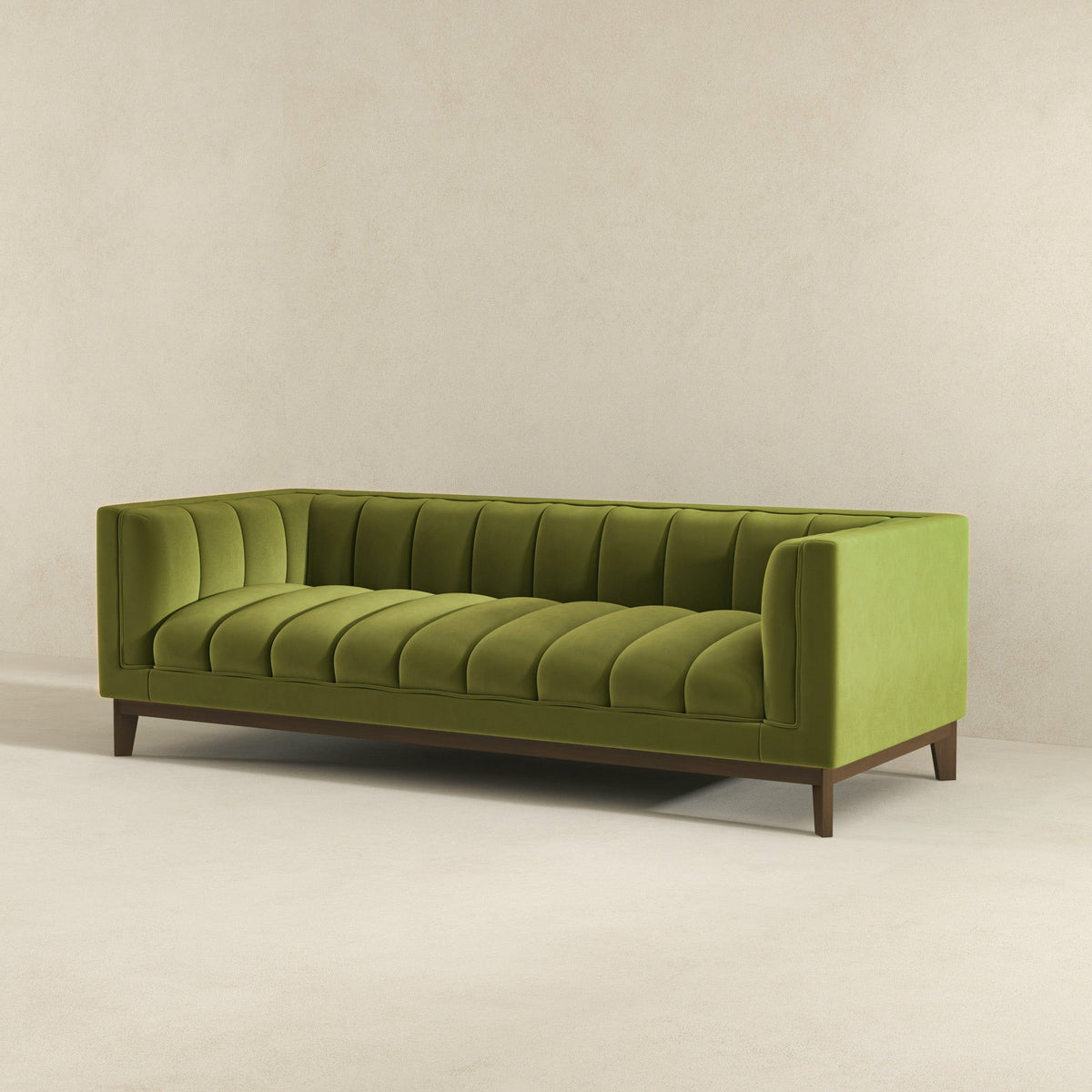 Mid Century Modern Sofa with Pet-Friendly Upholstery - White, Green, Orange