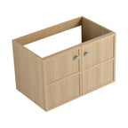 Modern Wall Mounted Bathroom Vanity with Soft Closing Doors - Light Brown